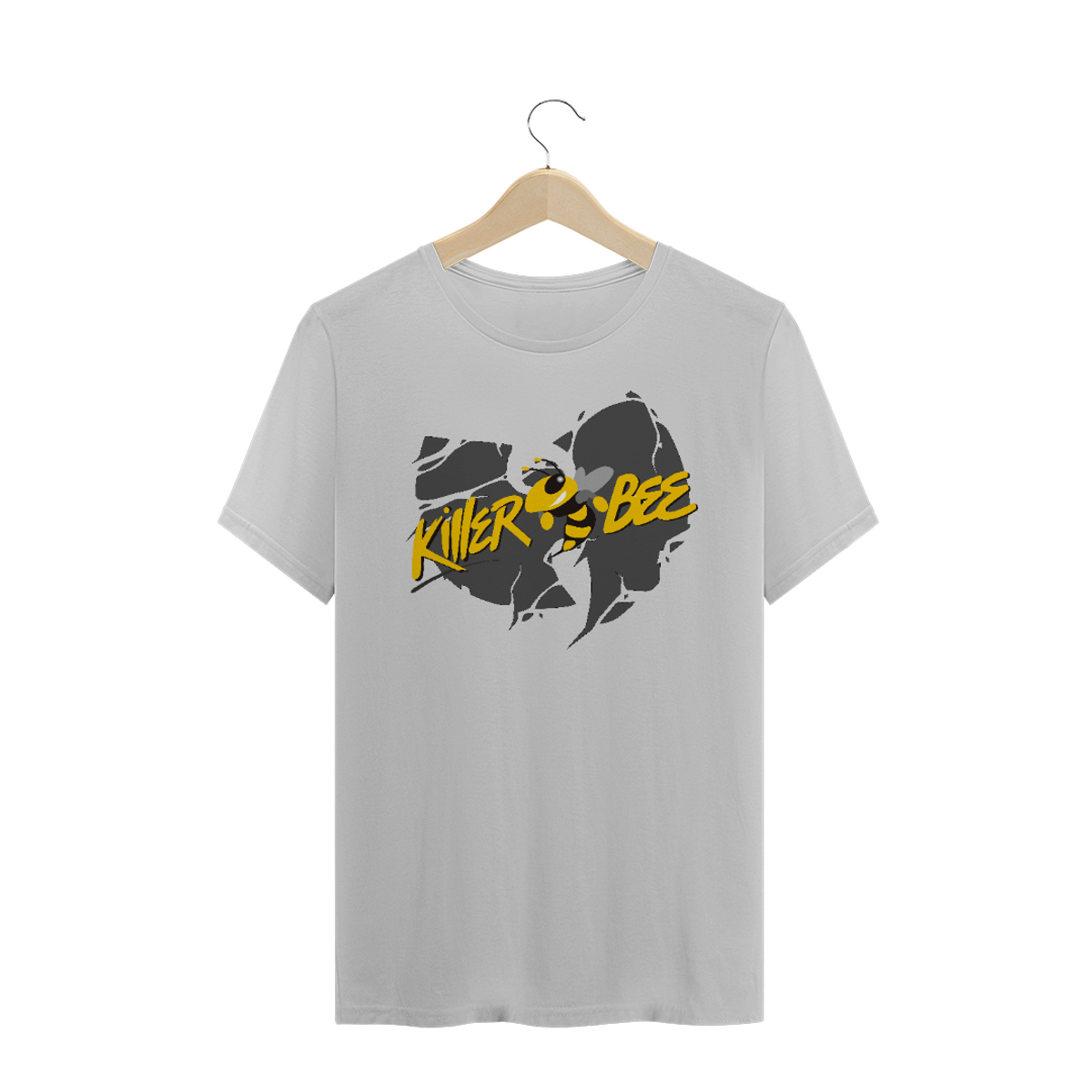 Nome do produto: Camiseta de Malha Wu Tang Clan Hip Hop PLUS SIZE Logo Killer Bee