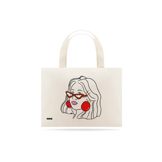 Bolsa ecobag desenho garota minimalista Pincelandu