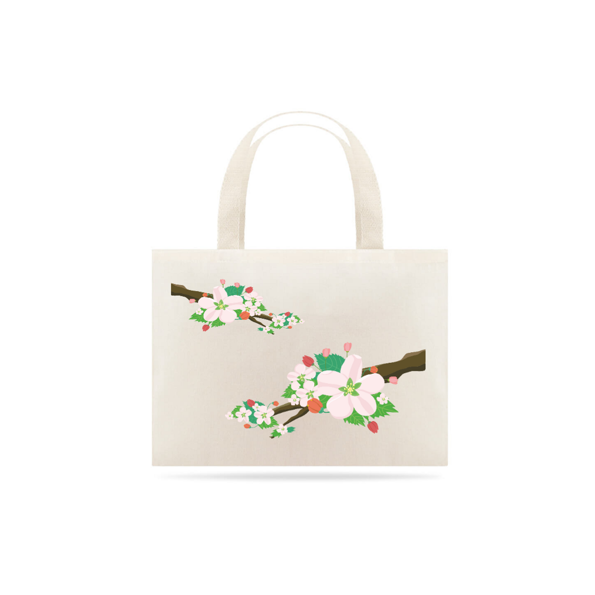 Nome do produto: Bolsa Eco Bag Grande Estampa Galho com Flores