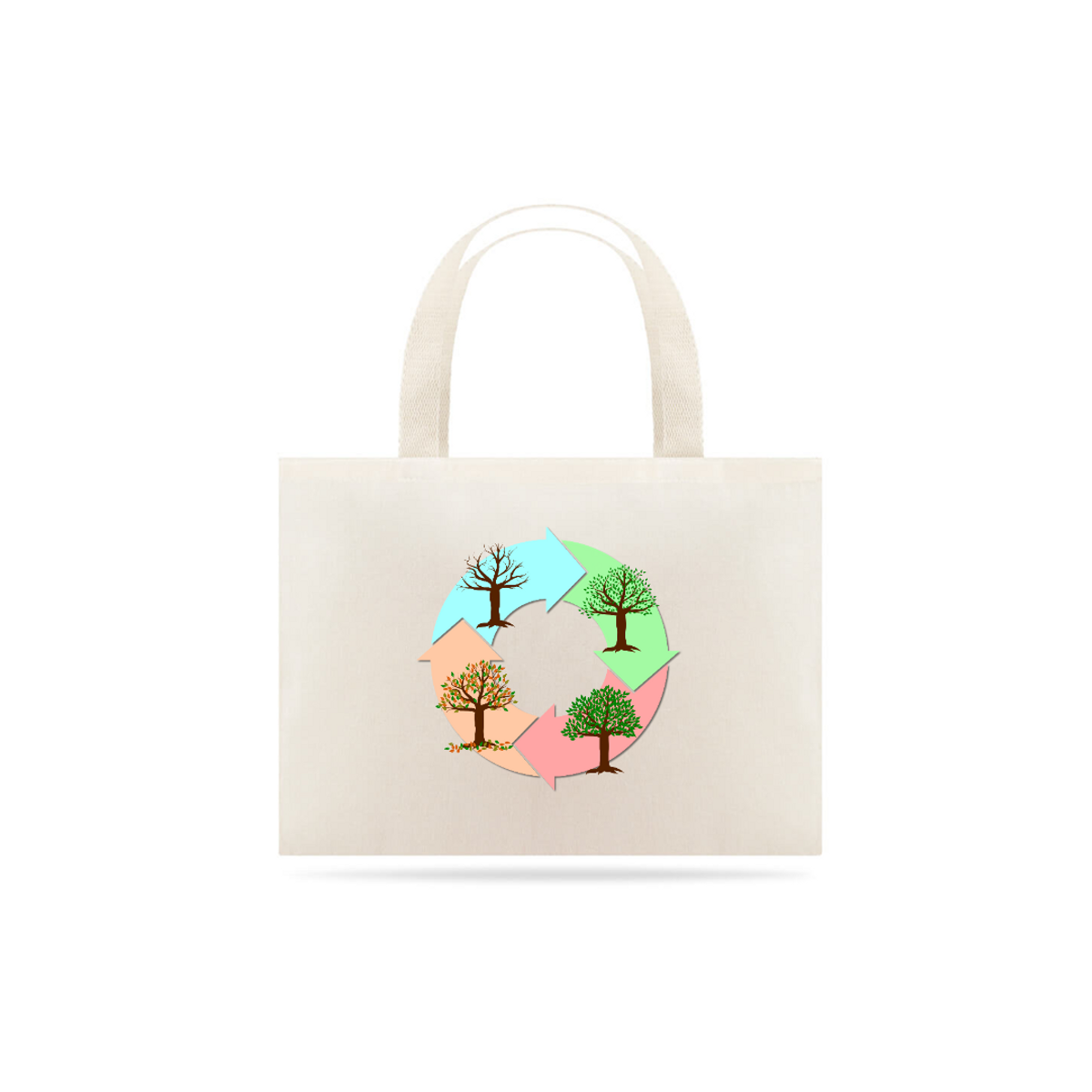Nome do produto: Bolsa Eco Bag Grande Estampa Ciclo de vida das árvores