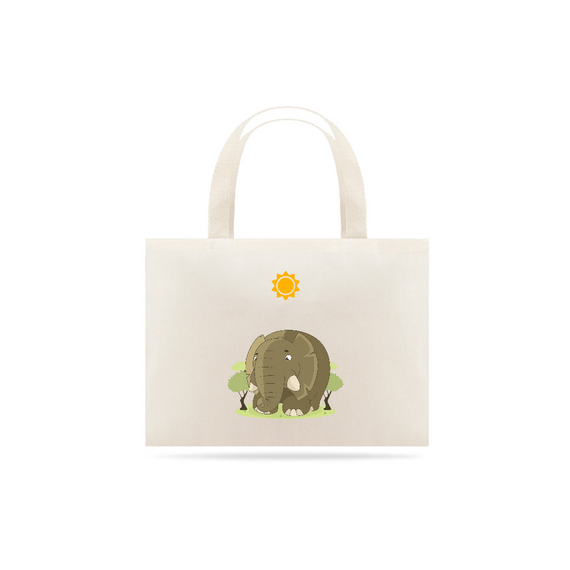 Bolsa Eco Bag Grande Estampa Desenho Infantil Elefante