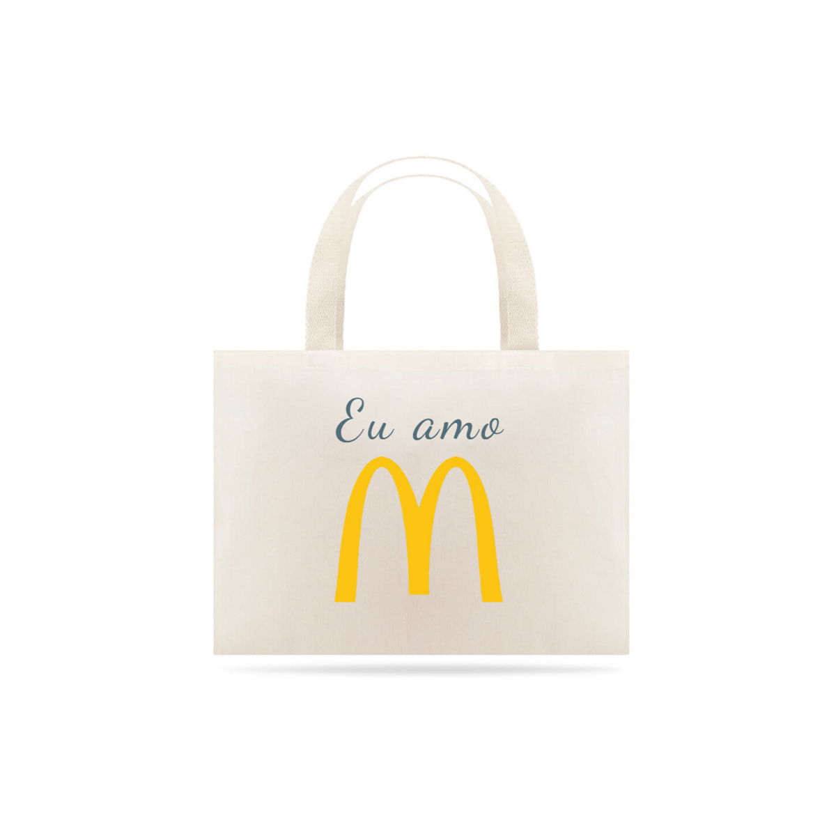 Nome do produto: Bolsa Eco bag Grande Algodão Estampa Frase Eu amo McDonald\'s