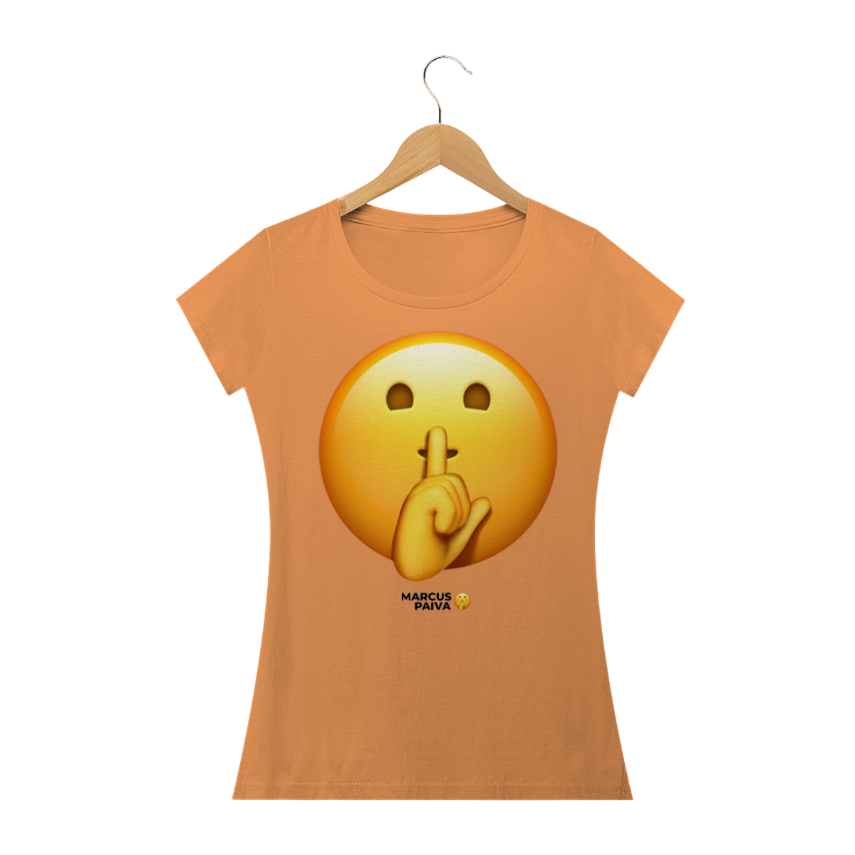 Nome do produto: Camiseta Emoji Shhh fem.