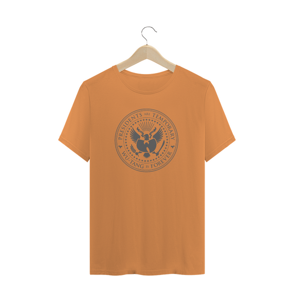 Camiseta de Malha ESTONADA Pré-Lavada Wu Tang Clan Presidents Are Temporary Laranja