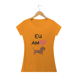 Nome do produtoCamiseta Eu Amo Dachshund Babylook Feminina