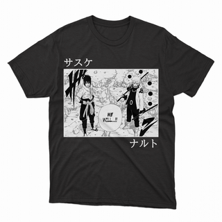 Camiseta Preta Sasuke e Naruto