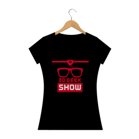 Camiseta Feminina Preta - 3D Geek Show