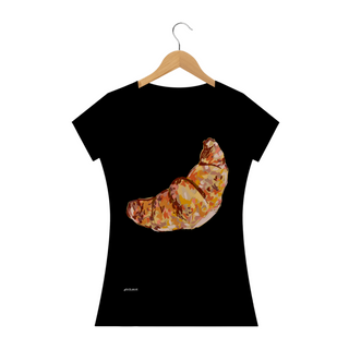 Camiseta feminina arte Croissant Pincelandu