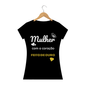 Mulher coração de ouro formas preto