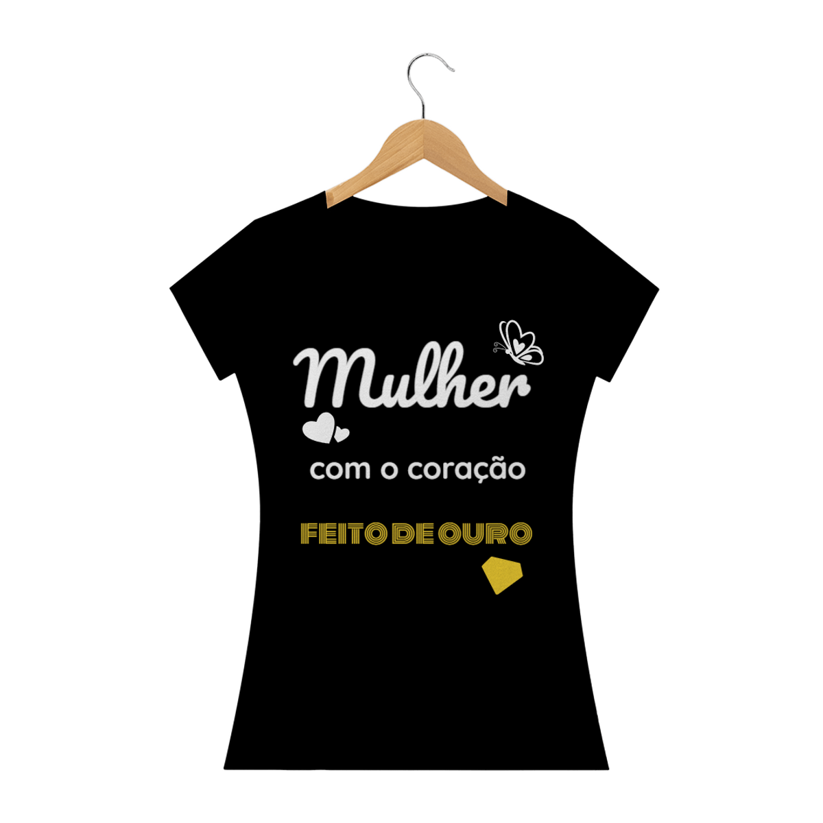 Nome do produto: Mulher coração de ouro formas preto