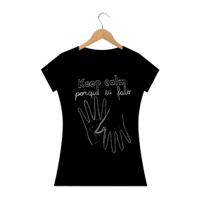 Camiseta preta feminina ''Keep calm''