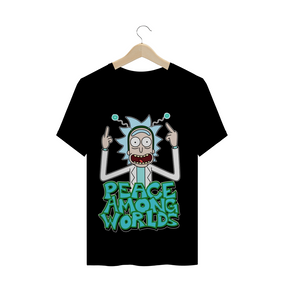 Camiseta Masculina Rick and Morty Peace Among Worlds