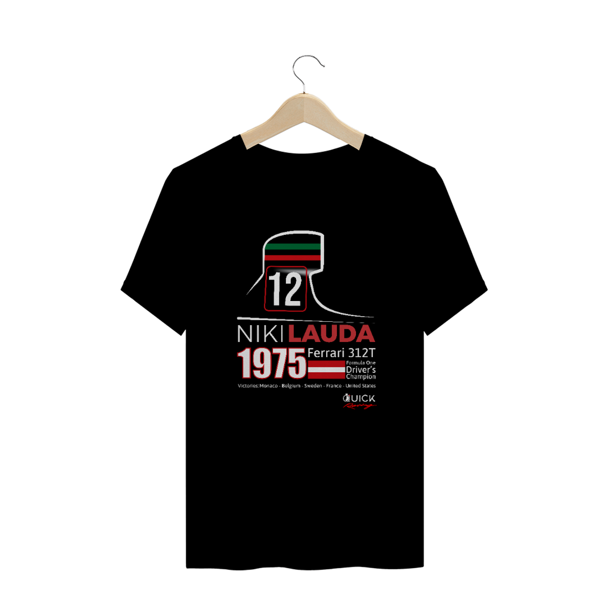 Nome do produto: T-Shirt Prime Quick Racing | Niki Lauda 1975 Ferrari