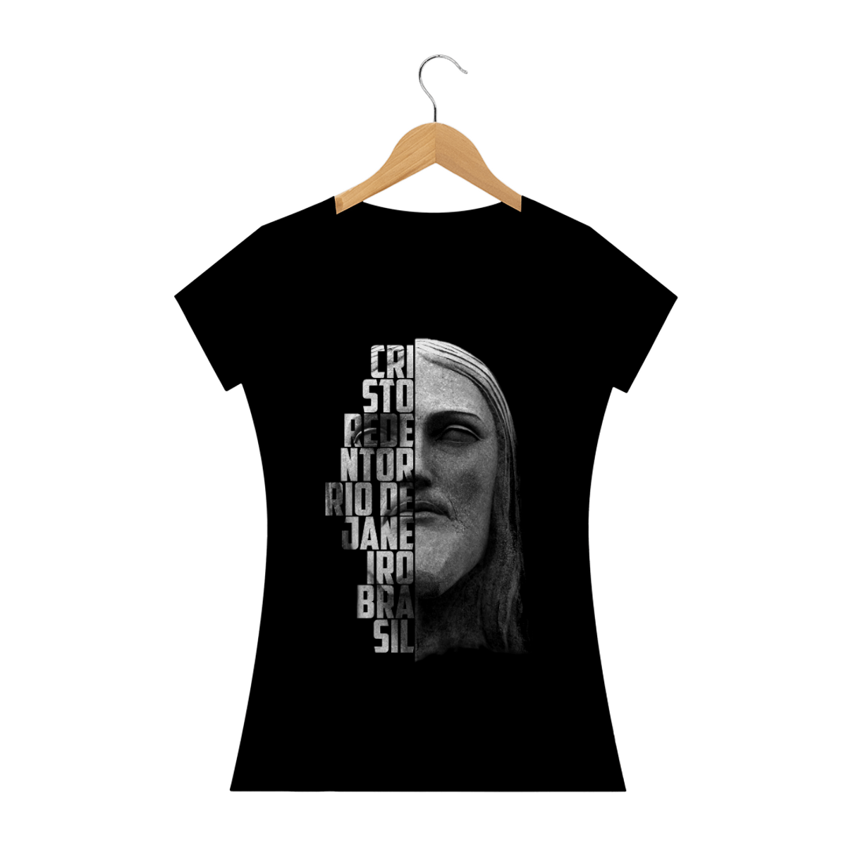 Nome do produto: Camiseta Feminina Cristo Redentor rosto 5