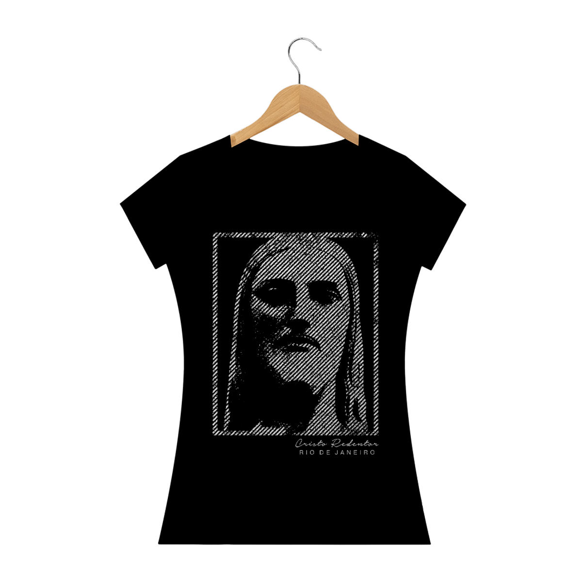 Nome do produto: Camiseta Feminina Cristo Redentor rosto 3