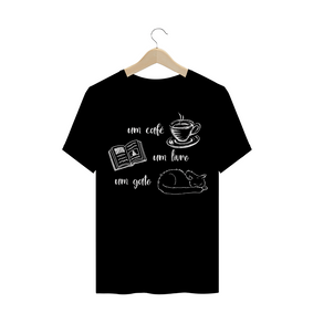 Blusa Café, Livro e Gato