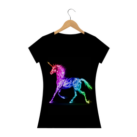 camiseta feminina unicórnio neon