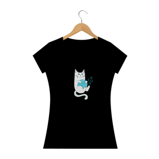 Nome do produtoCamiseta Feminina Prime | Gatinho Artesão Azul