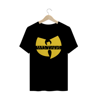 Camiseta de Malha Quality Wu Tang Clan Logo Texto Tradicional Amarelo Claro