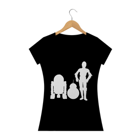 Camiseta Star Wars R2D2 BB-8 C3PO Preta