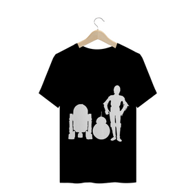 Camiseta Star Wars R2D2 BB-8 C3PO Preta