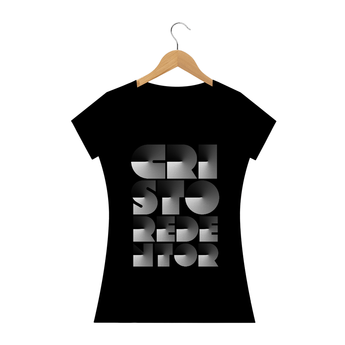 Nome do produto: Camiseta Feminina Cristo Redentor radial