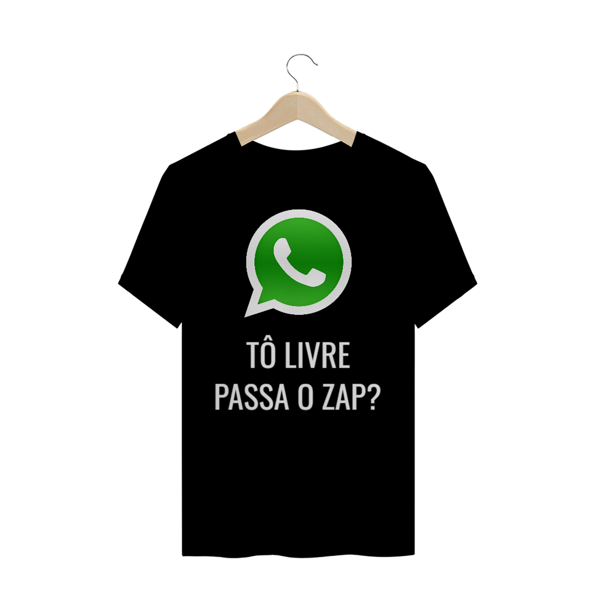 Nome do produtoCamiseta TÔ LIVRE PASSA O ZAP?