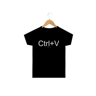 T-Shirt Quality Infantil Ctrl+V Preta + Cores
