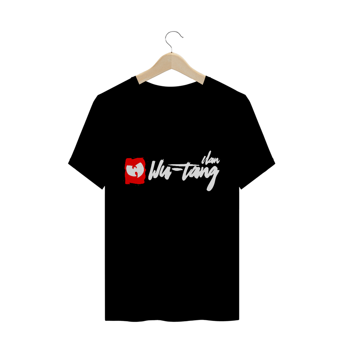 Nome do produto: Camiseta de Malha Quality Wu Tang Clan Assinatura Grafite Vermelho-Branco-Branco