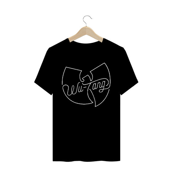 Camiseta de Malha Quality Wu Tang Clan Logo linha Traço Branco