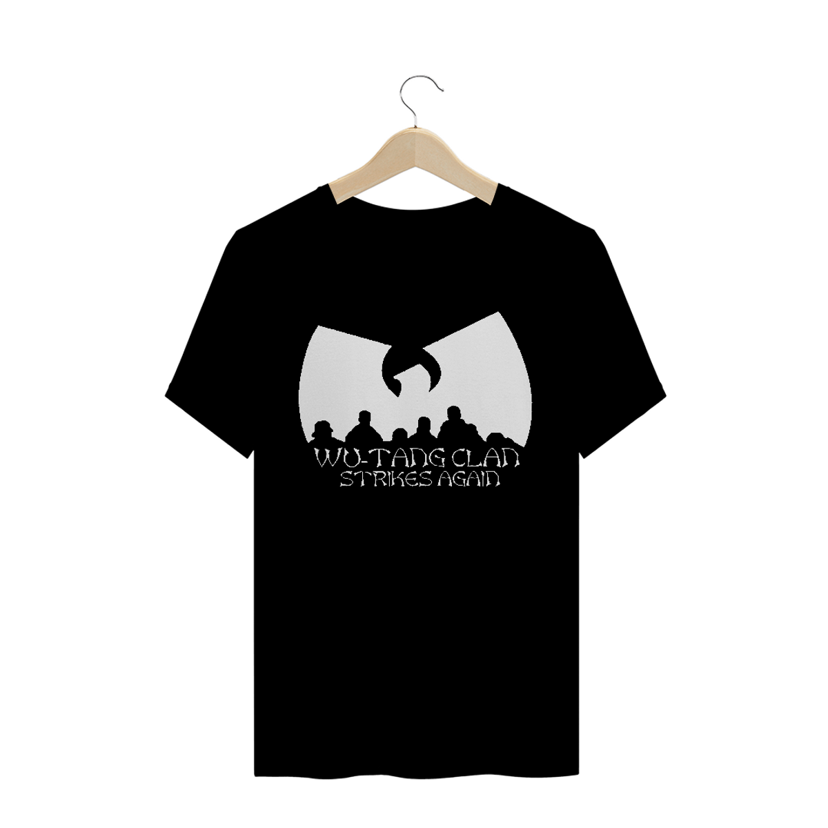 Nome do produto: Camiseta de Malha Quality Wu Tang Clan Logo Strikes Again Branco