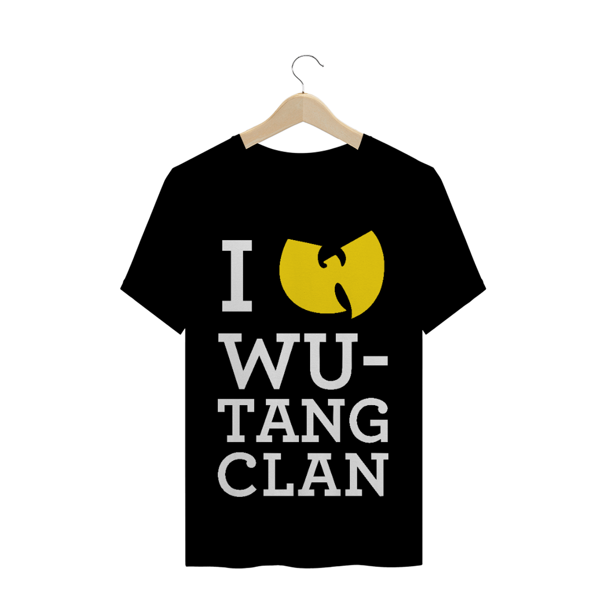 Nome do produto: Camiseta de Malha Quality Wu Tang Clan I Love WU Branco