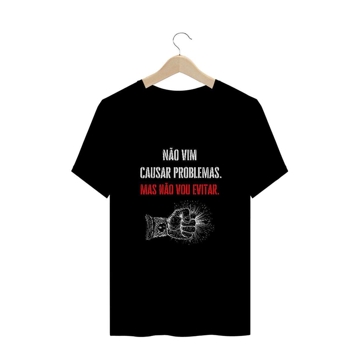 Nome do produto: Camiseta Prime - Não vou evitar - Cor preta