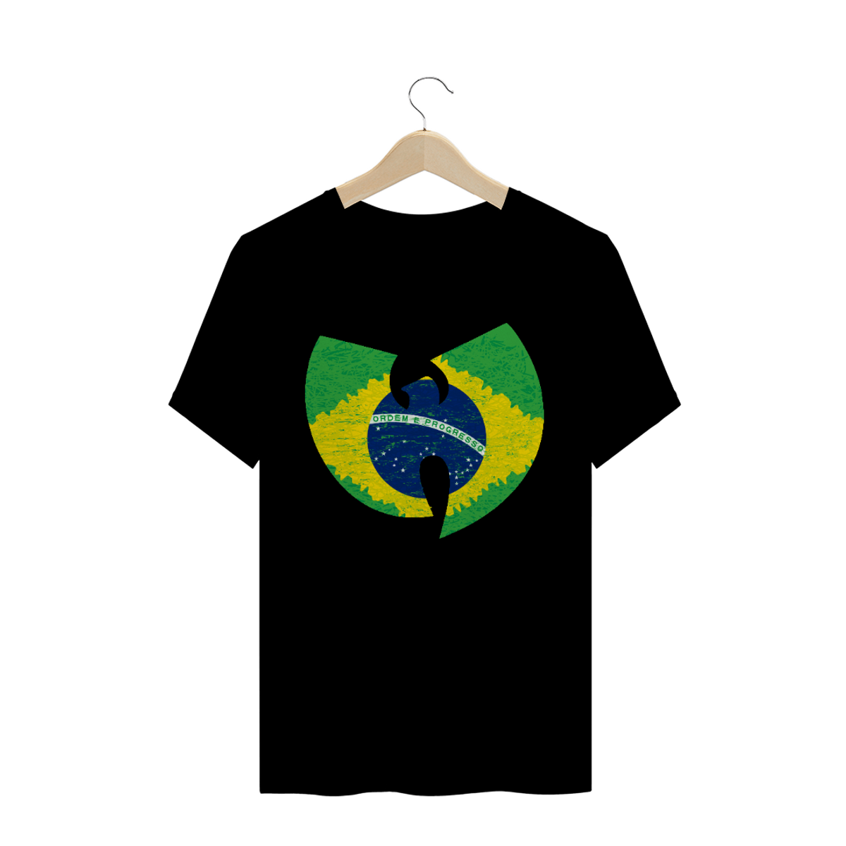 Nome do produto: Camiseta de Malha Quality Wu Tang Clan Logo Brasil