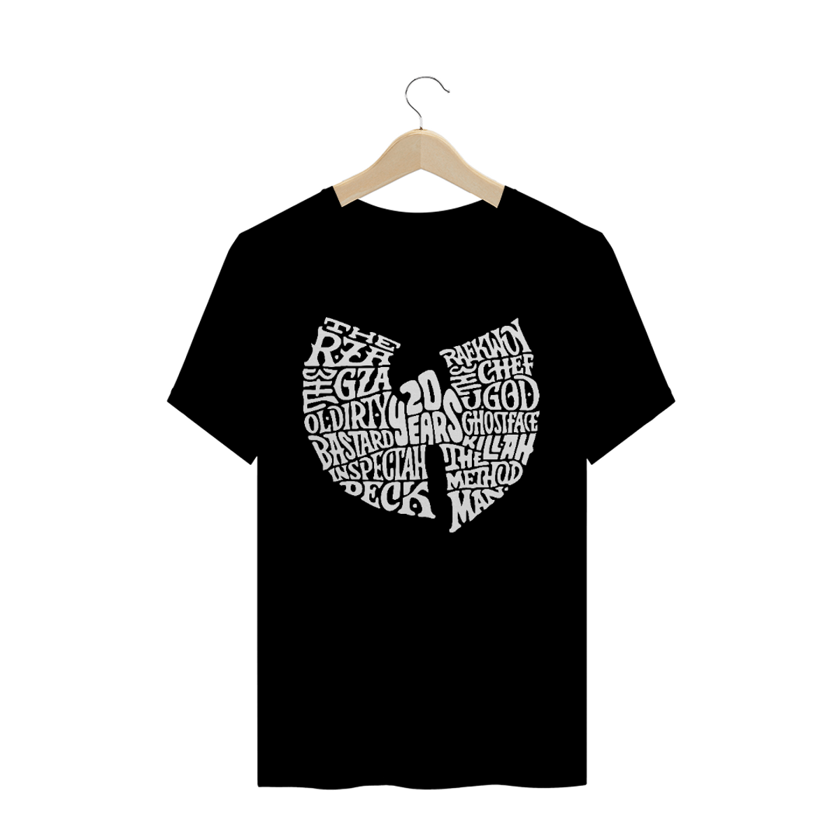 Nome do produto: Camiseta de Malha Quality Wu Tang Clan  20 Years White