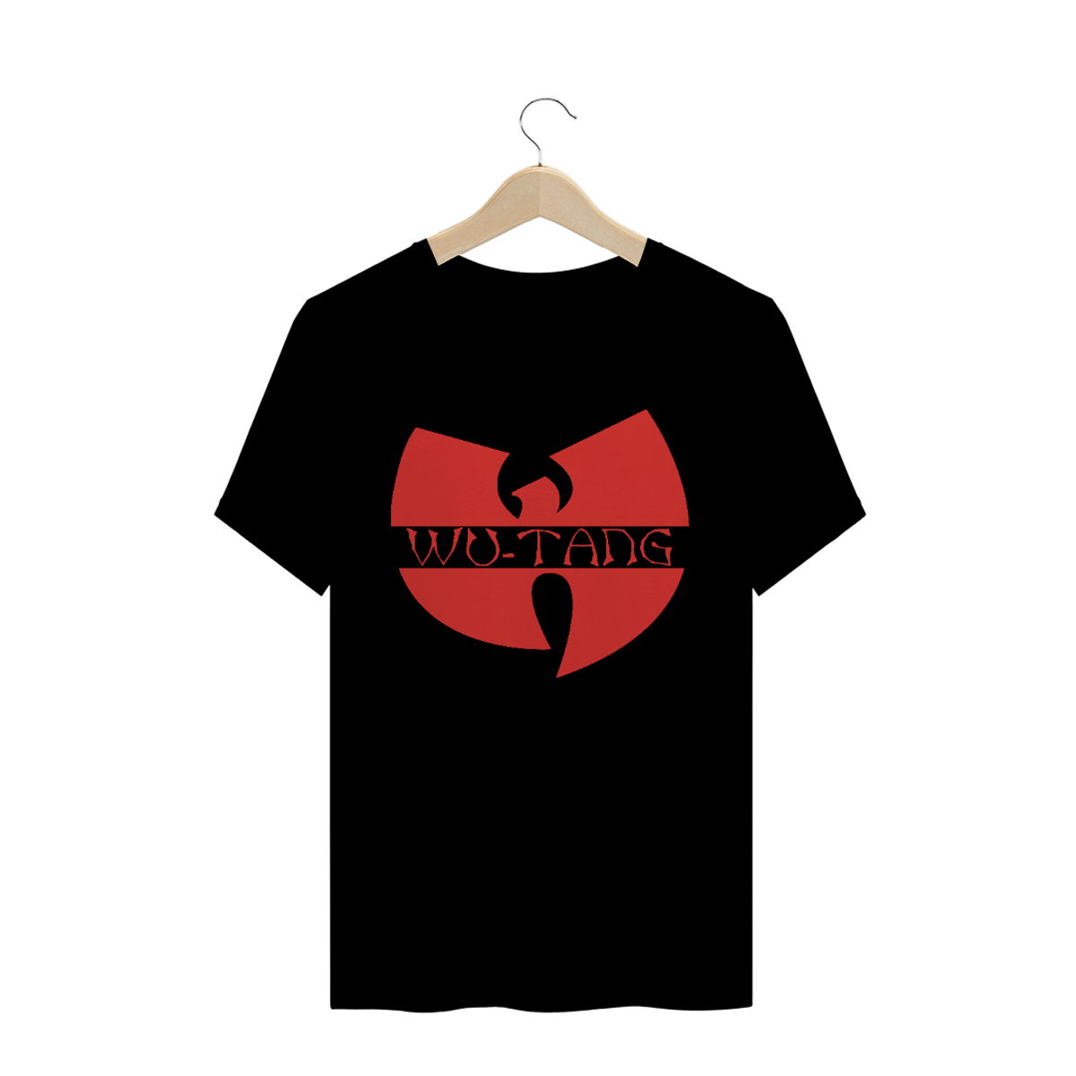 Nome do produto: Camiseta de Malha Quality Wu Tang Clan Logo Texto Tradicional Vermelho