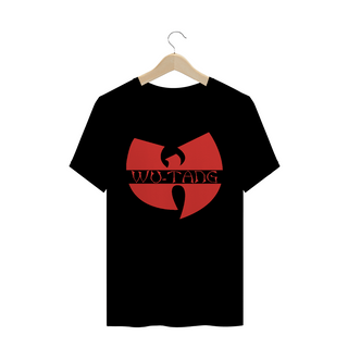 Camiseta de Malha Quality Wu Tang Clan Logo Texto Tradicional Vermelho