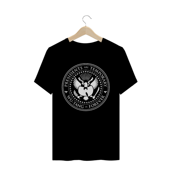 Camiseta de Malha Quality Wu Tang Clan  Presidents Are Temporary Logo White