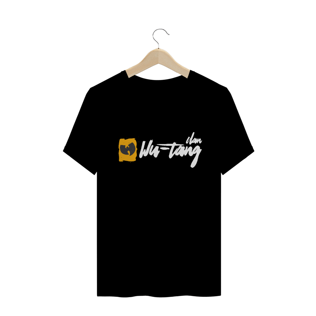 Nome do produto: Camiseta de Malha Wu Tang Clan Hip Hop PLUS SIZE Assinatura Grafite Amarelo