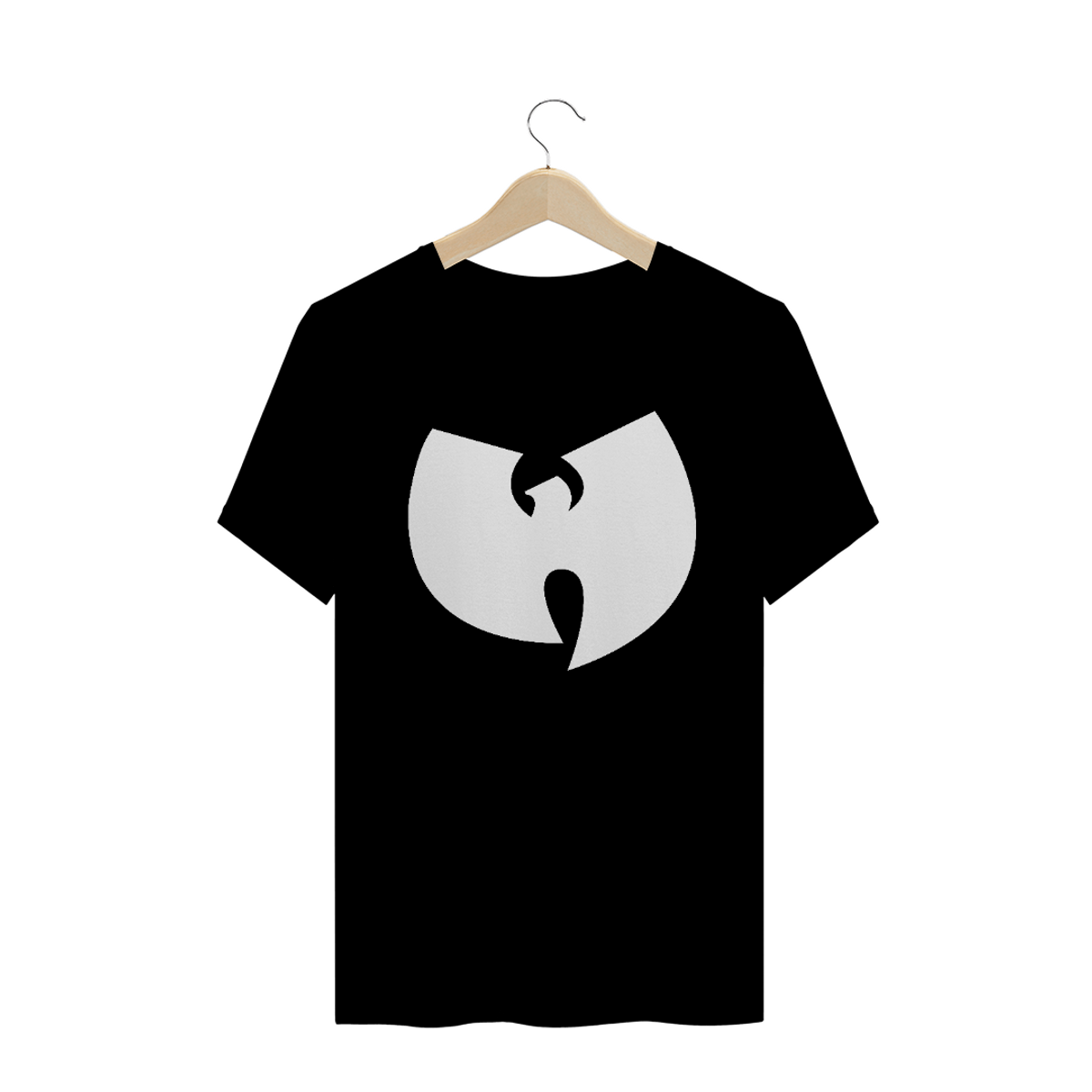 Nome do produto: Camiseta de Malha Wu Tang Clan Hip Hop PLUS SIZE Logo Tradicional Branco