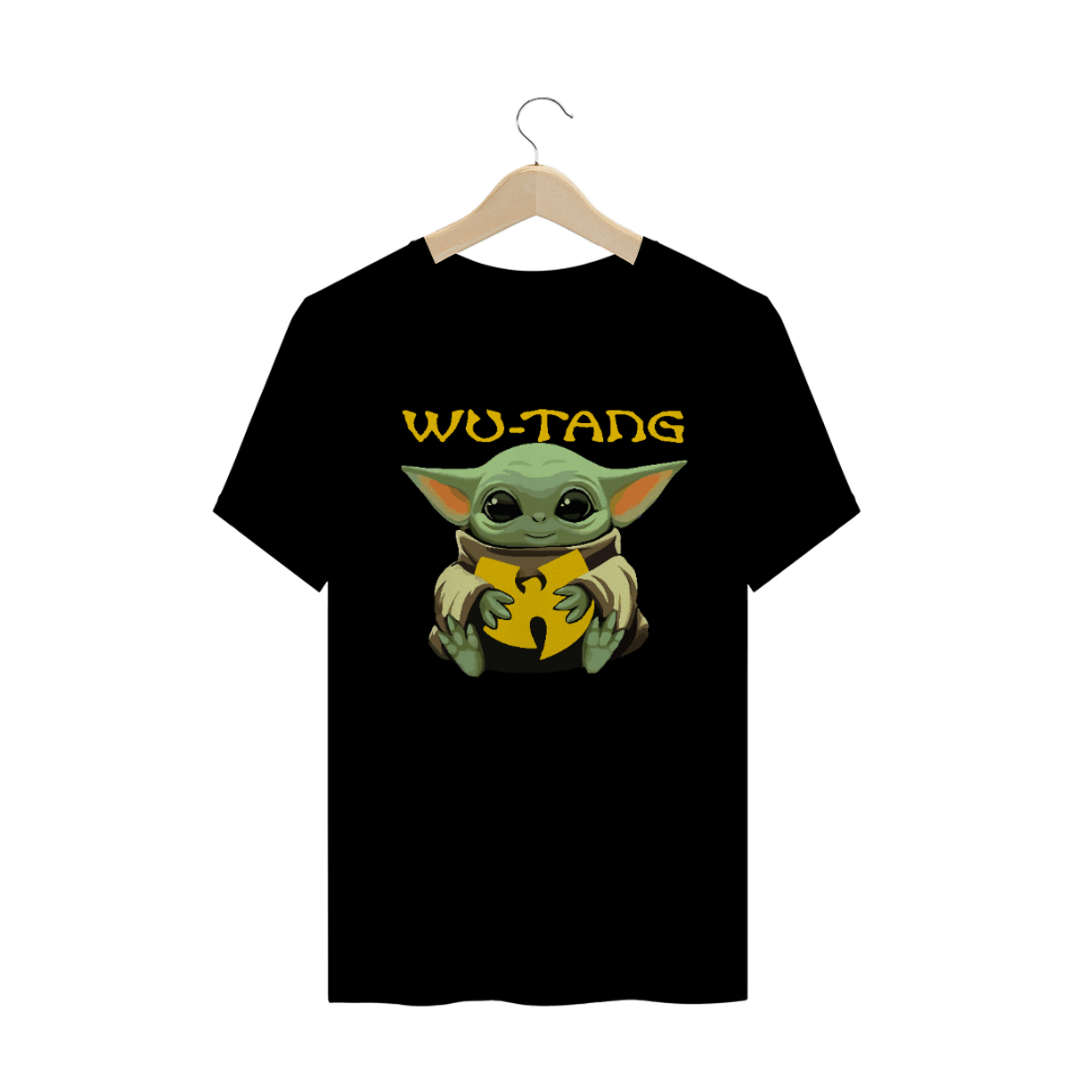 Nome do produto: Camiseta de Malha Wu Tang Clan Hip Hop PLUS SIZE Baby Yoda