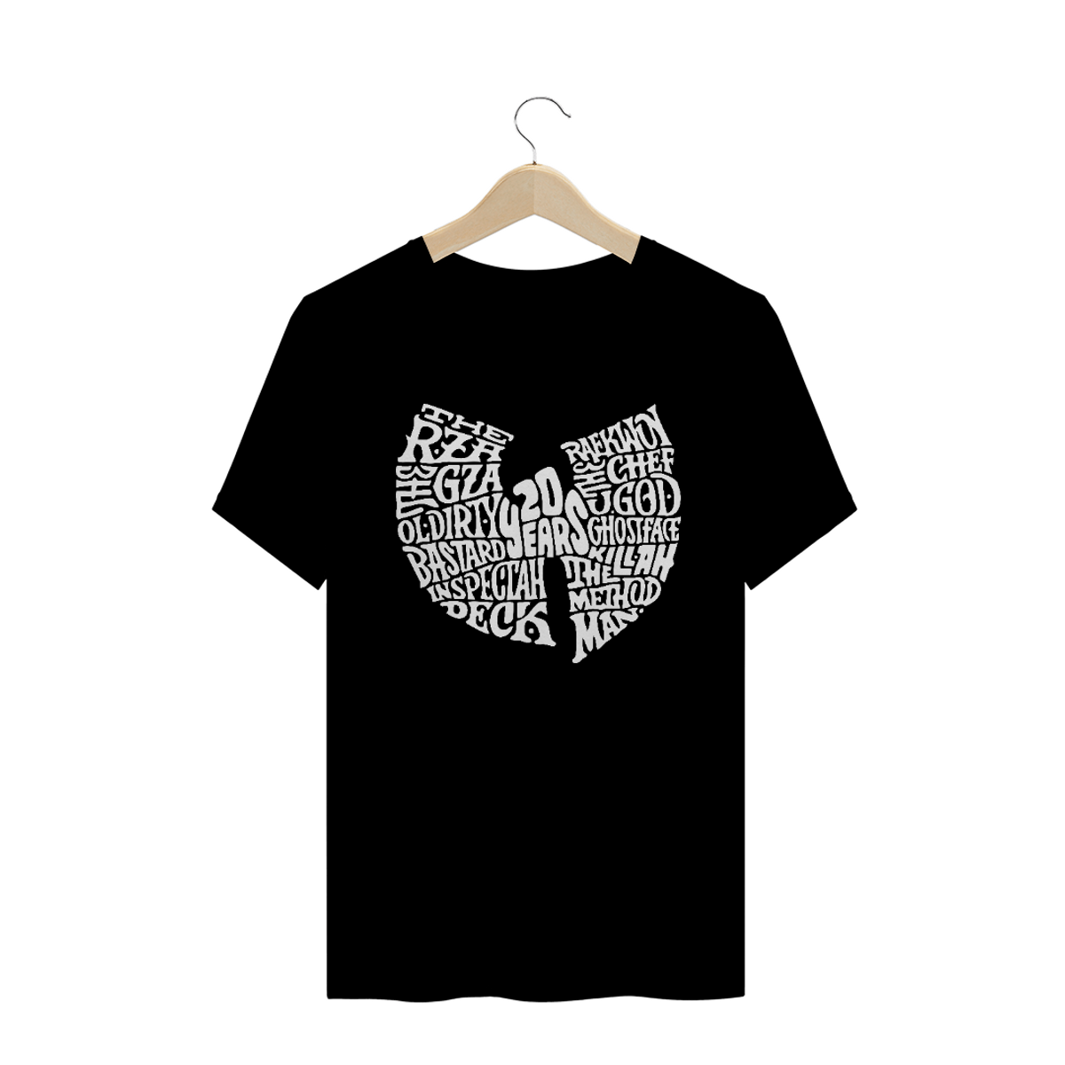 Nome do produto: Camiseta de Malha Wu Tang Clan Hip Hop PLUS SIZE 20 Years