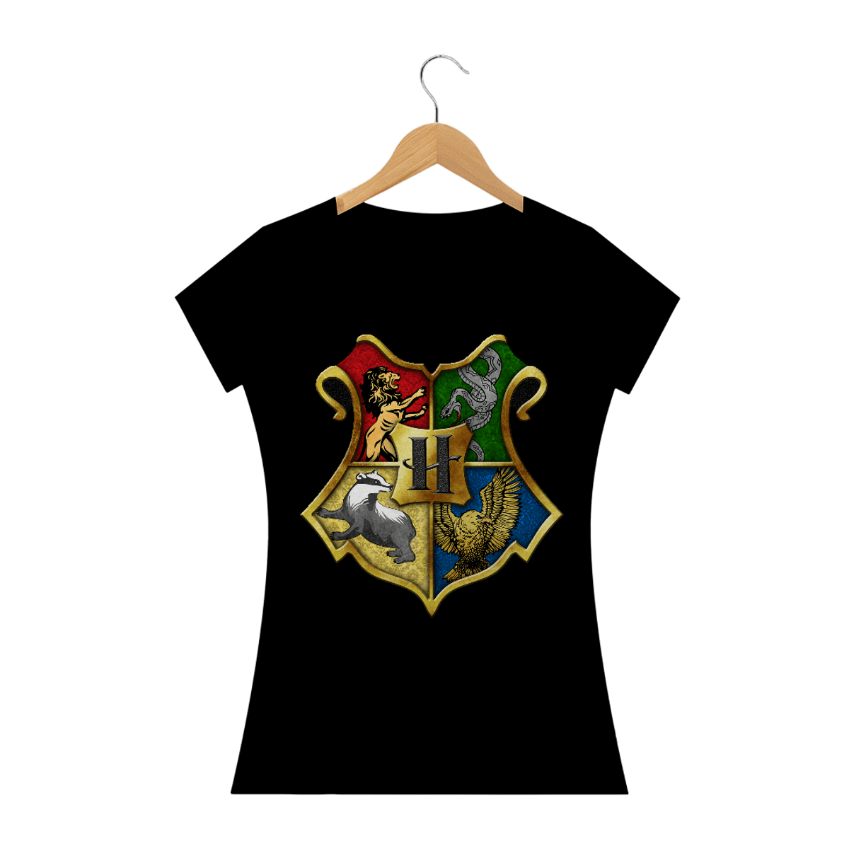 Nome do produto: Camiseta Baby Look HP Houses - Filmes/Séries TV