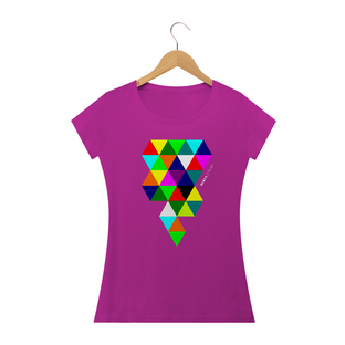 Nome do produtoTriângulos Coloridos, Camiseta Feminina, Bluza.com.br