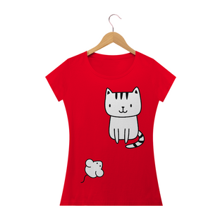 Nome do produtoCamiseta feminina gato e rato