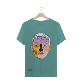 Camiseta masculina estonada arte rosto Pincelandu