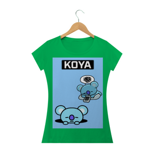 Nome do produtoCamiseta feminina, estampa Koya/BT21 