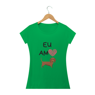 Nome do produtoCamiseta Eu Amo Dachshund Babylook Feminina