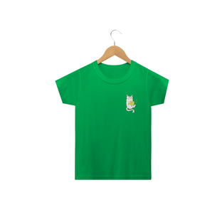 Nome do produtoCamiseta Infantil | Gatinho Artesão Amarelo 02