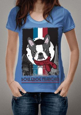 Camiseta Bulldog Francês - Origem França